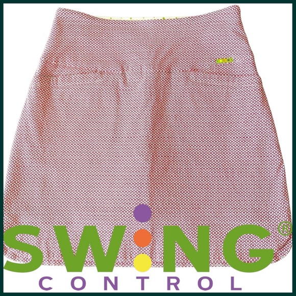 Swing Control Red/White/Blue Pattern Golf Skort (4) - Picture 1 of 12